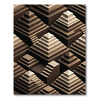 Geometric Caramel Tiered Monochromatic Structure Rug