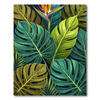 Vibrant Tropical Bird Of Paradise Leaf Rug