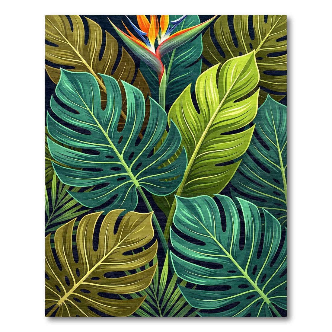 Vibrant Tropical Bird Of Paradise Leaf Rug