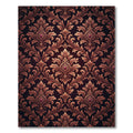 Elegant Dark Burgundy Damask Filigree Rug