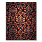Elegant Dark Burgundy Damask Filigree Rug