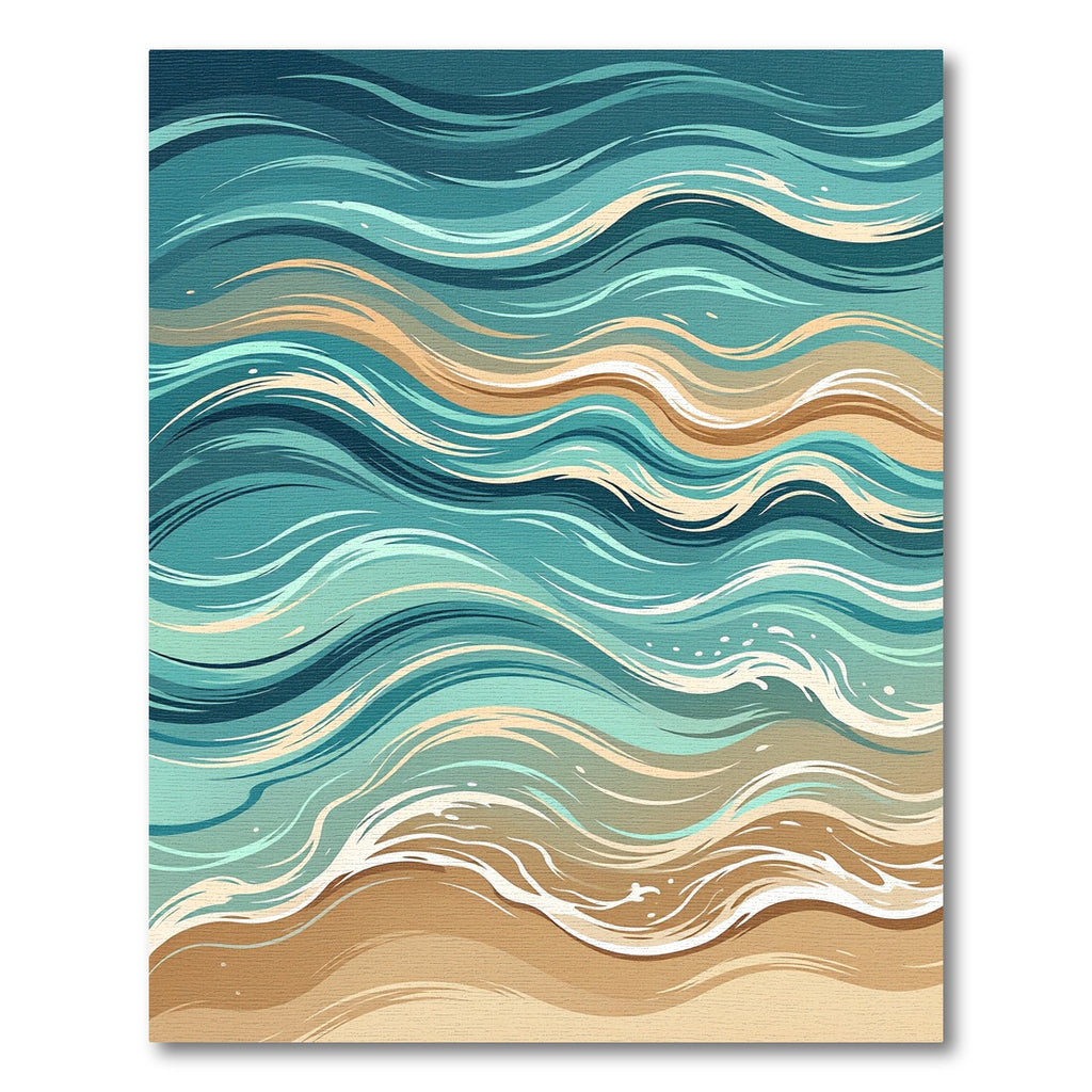 Coastal Blue Wave Rippling Sands Rug