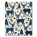 Whimsical Navy Forest Deer Woodland Rug