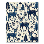 Whimsical Navy Forest Deer Woodland Rug