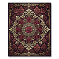 Regal Red Floral Gold Ornament Rug