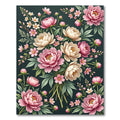 Elegant Pink Peony Botanical Bouquet Rug