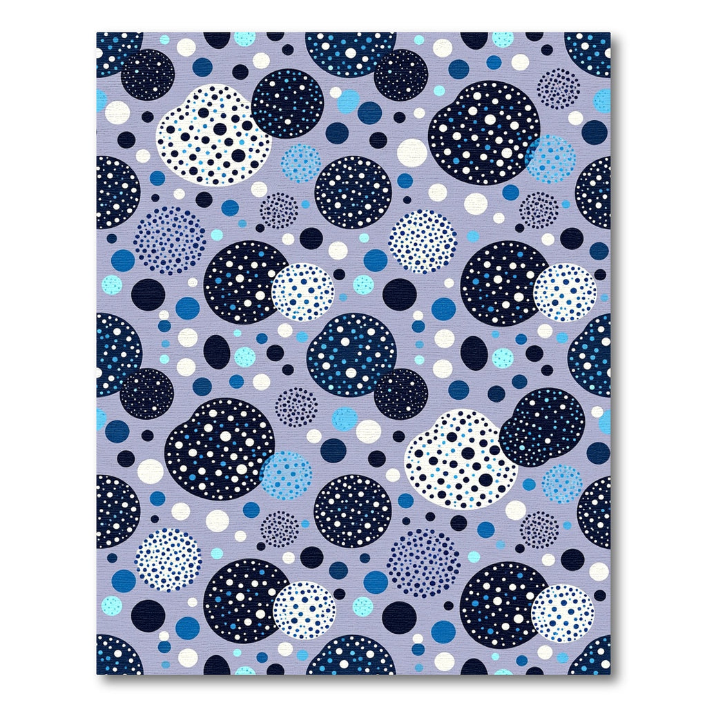 Coastal Blue Dotty Circle Collage Rug