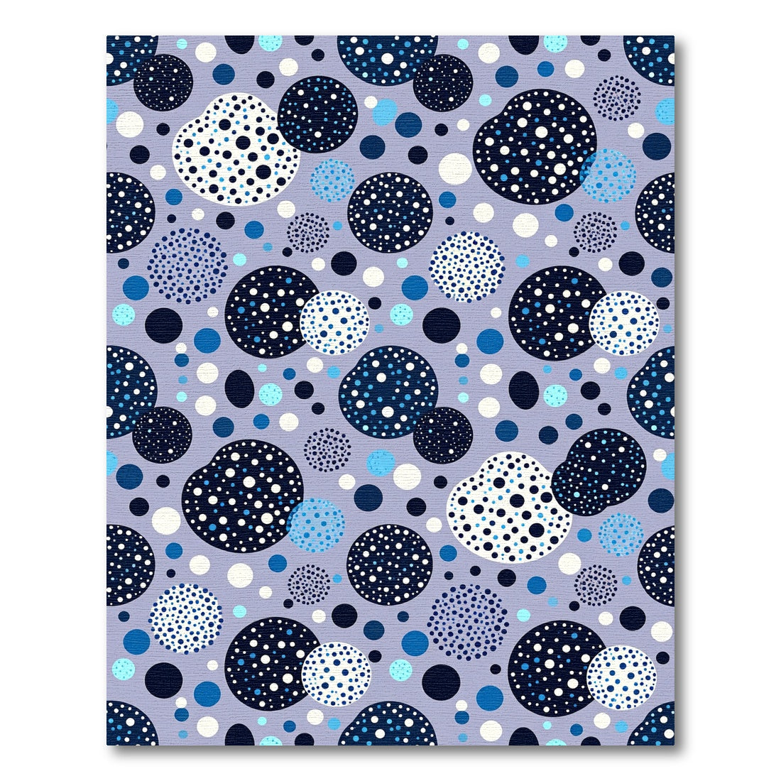 Coastal Blue Dotty Circle Collage Rug