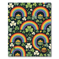 Whimsical Lucky Clover Rainbow Gold Pot Rug