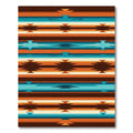 Southwest Geometric Teal and Burnt Orange Runner Rug