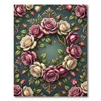 Elegant Dusty Rose Floral Wreath Rug