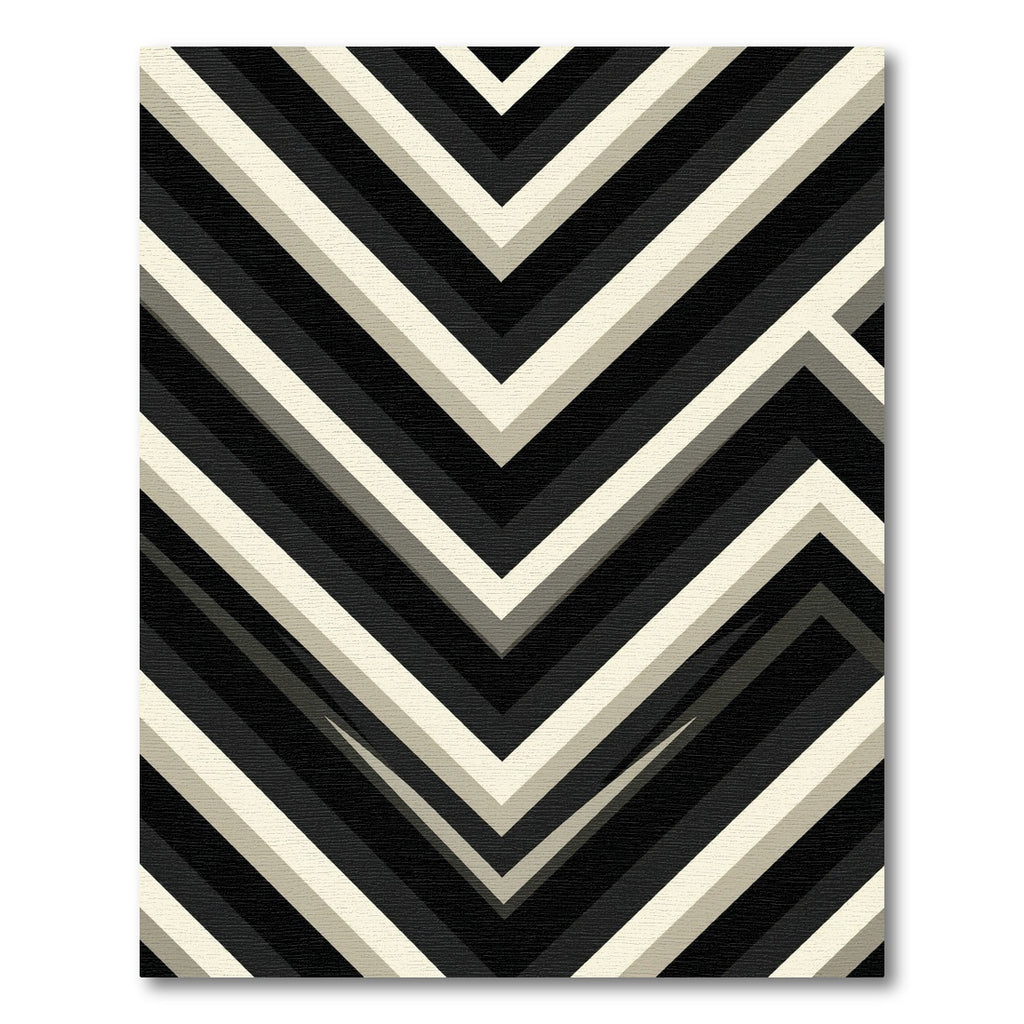 Monochromatic Chevron Zigzag Geometric Rug
