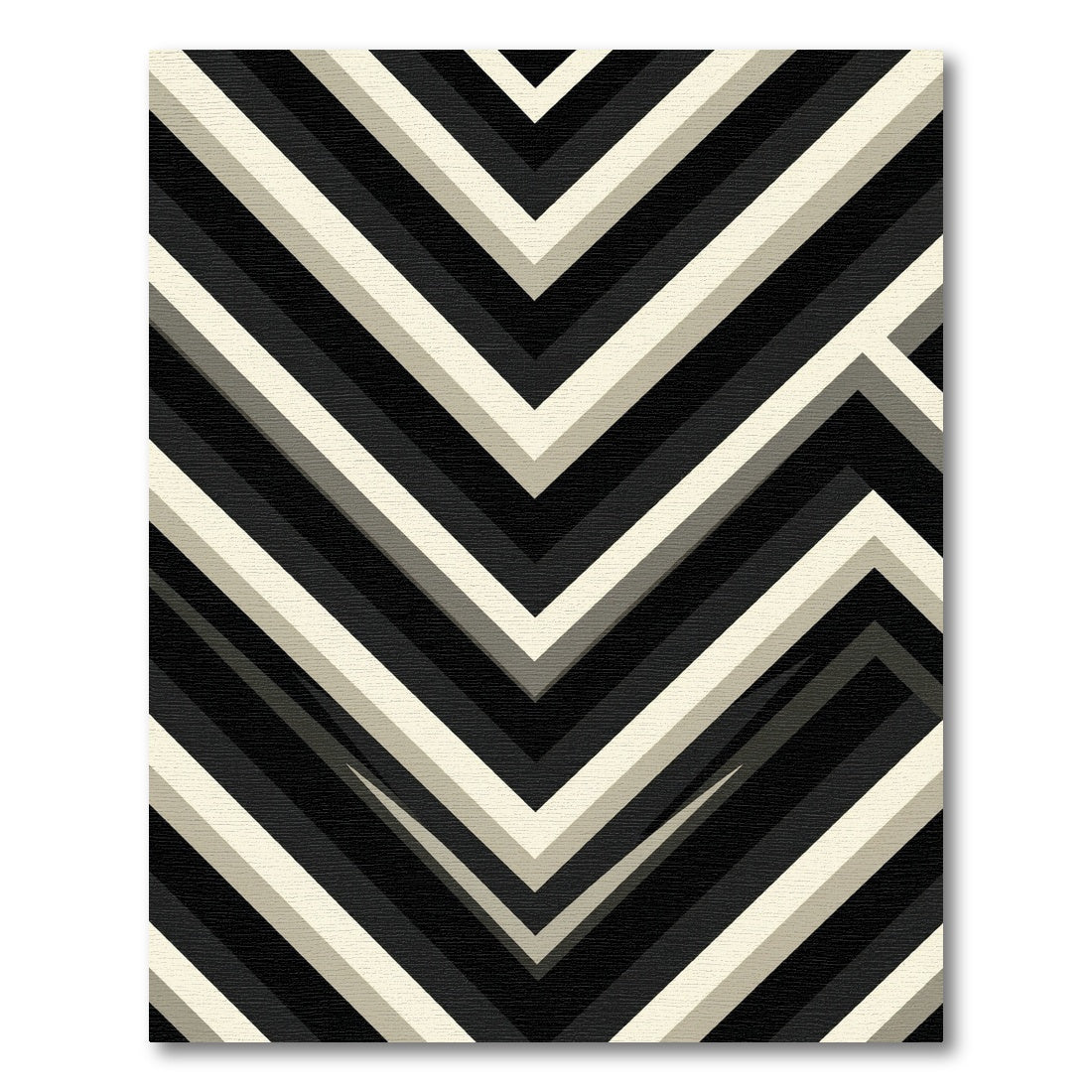 Monochromatic Chevron Zigzag Geometric Rug