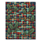 Multicolor Woven Palm Leaf Rug