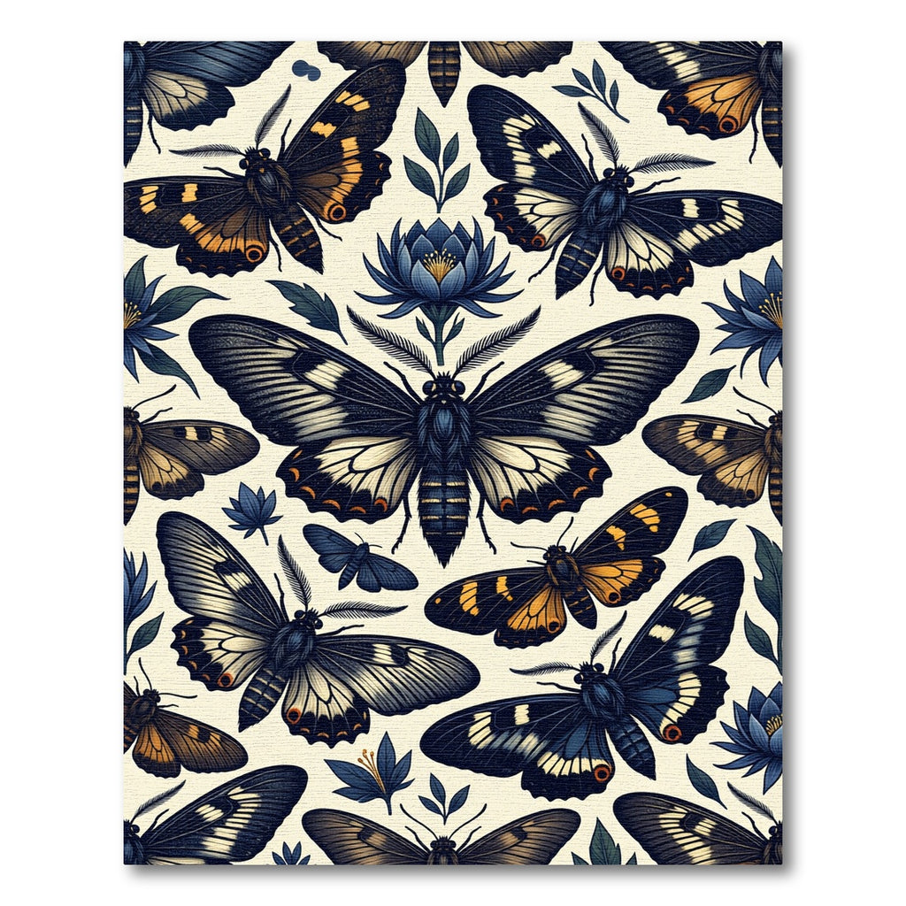 Celestial Midnight Butterfly Blue Lotus Rug