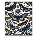 Celestial Midnight Butterfly Blue Lotus Rug