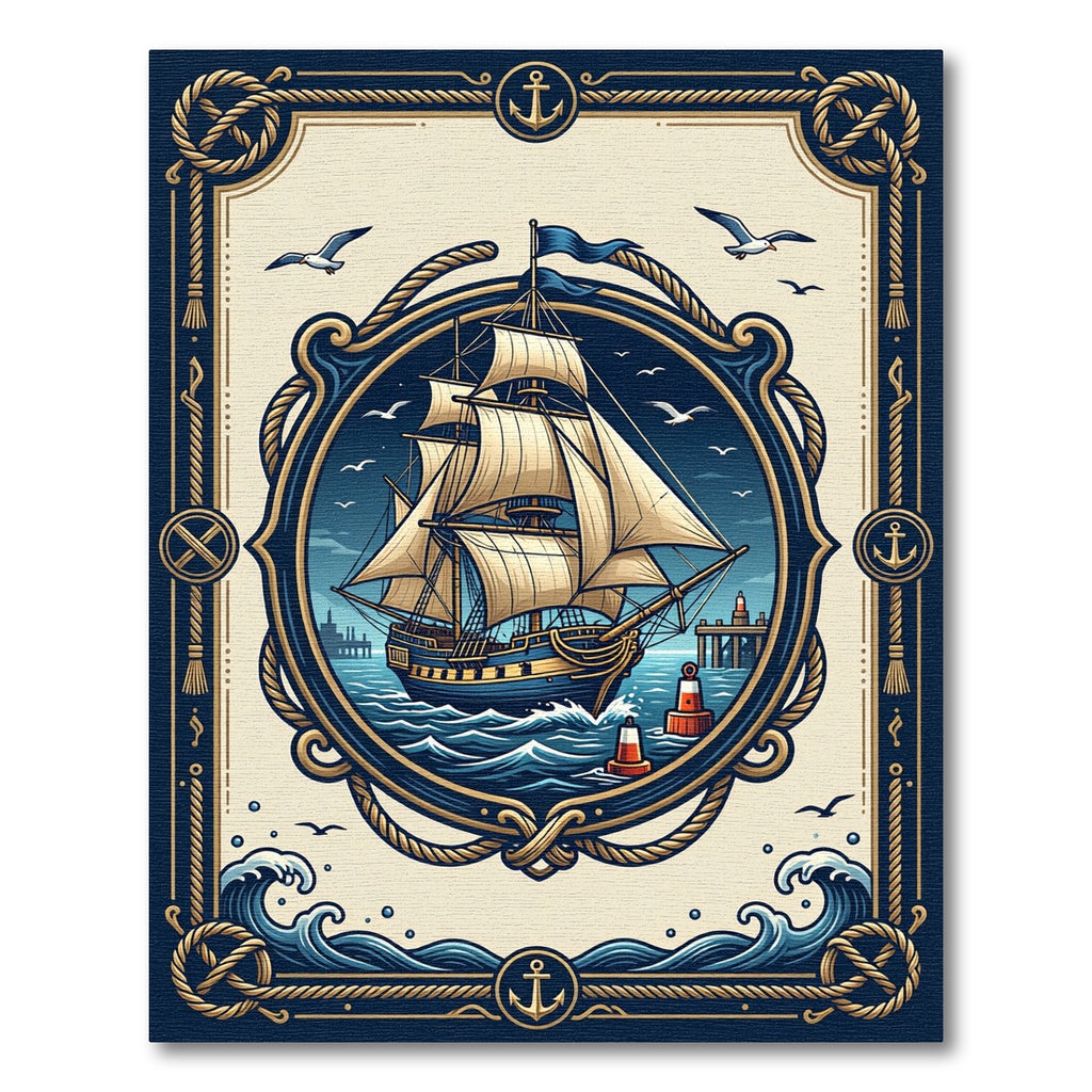 Nautical Sailing Ship Anchor Maritime Crest Rug