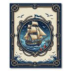 Nautical Sailing Ship Anchor Maritime Crest Rug