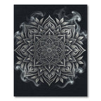 Ethereal Monochrome Smoke Mandala Infinity Rug