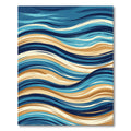 Abstract Blue Tan Wavy Lines Rug