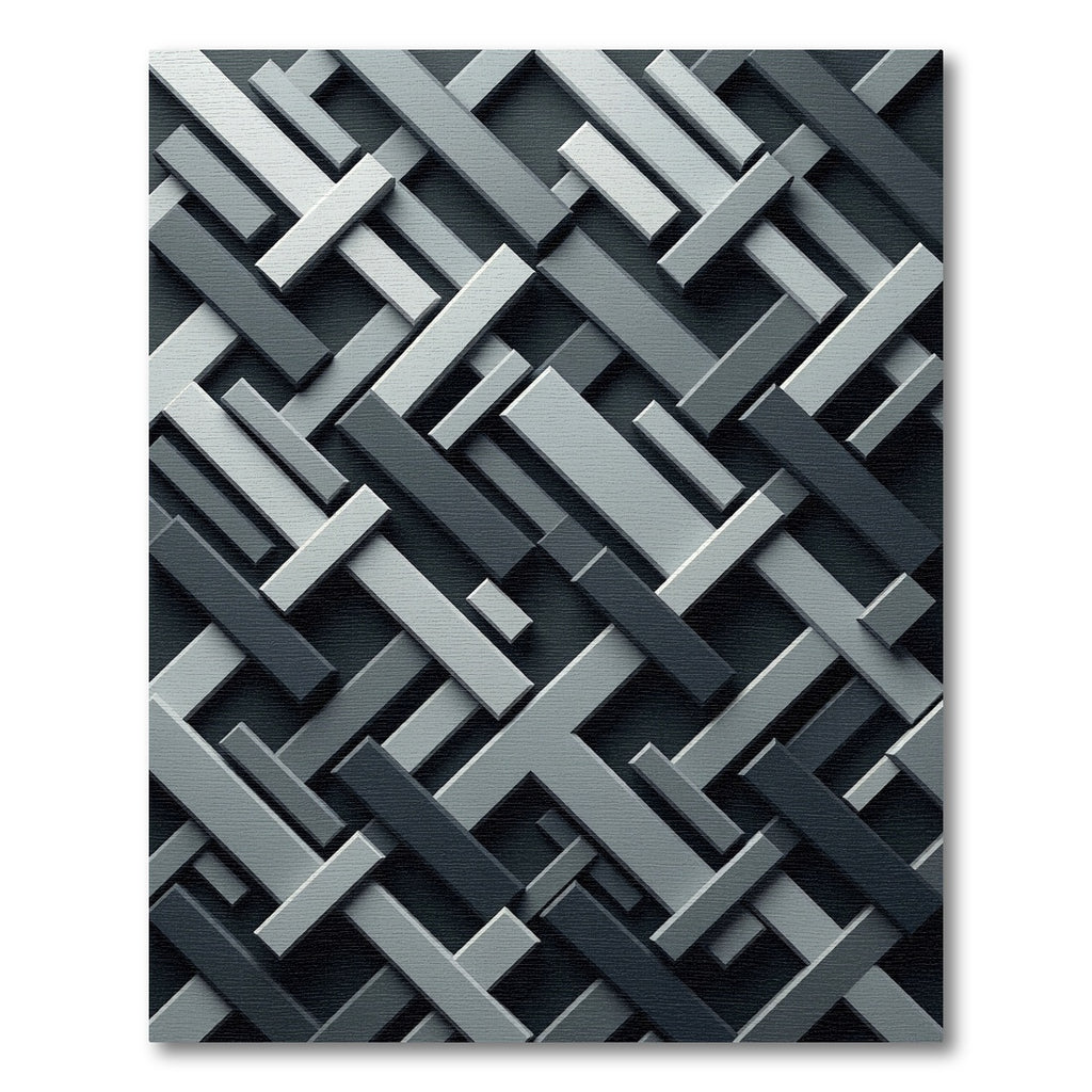 Monochromatic Interlocking Geometric Bars Rug