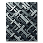 Monochromatic Interlocking Geometric Bars Rug