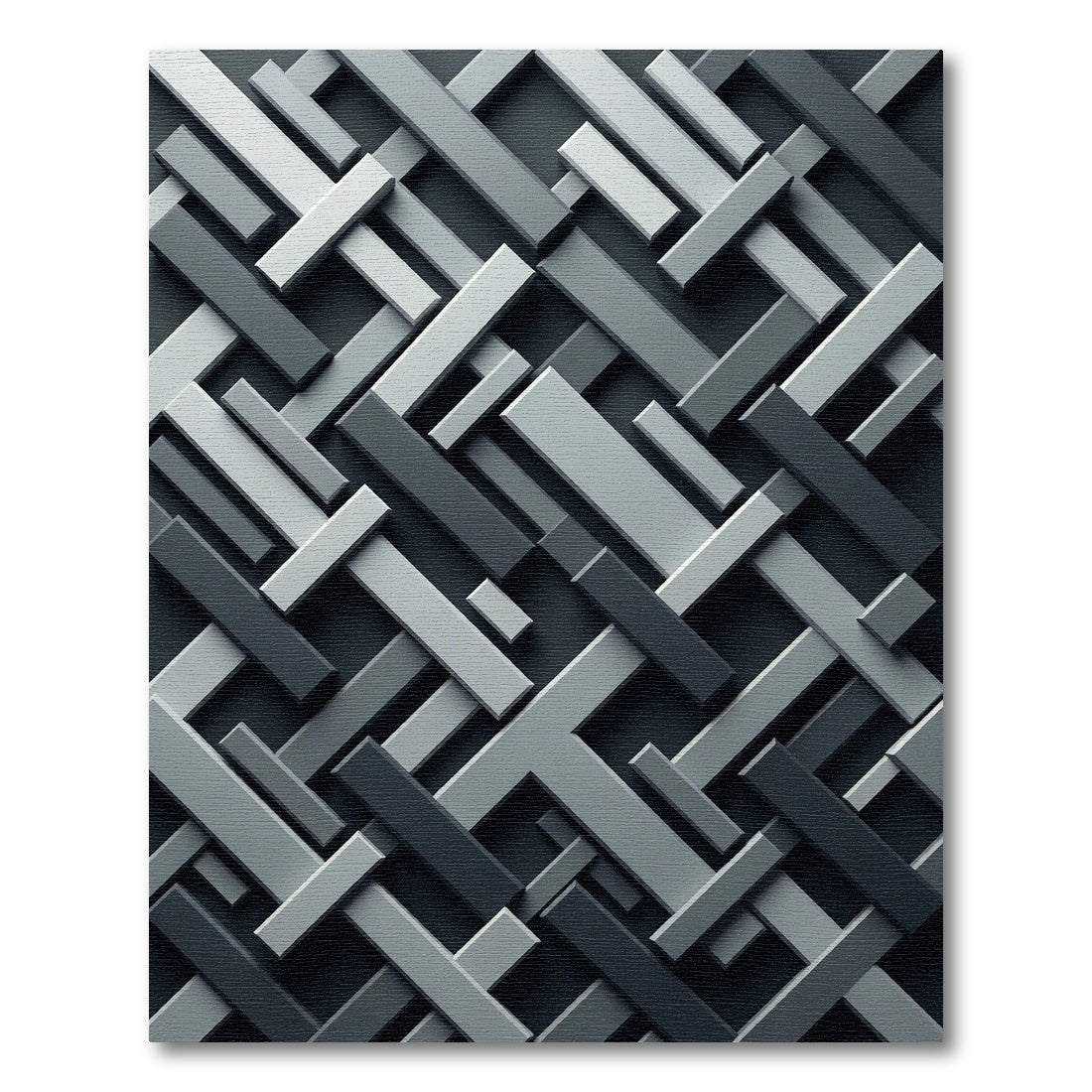 Monochromatic Interlocking Geometric Bars Rug