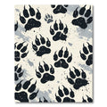Distressed Charcoal Bear Paw Print Art Rug