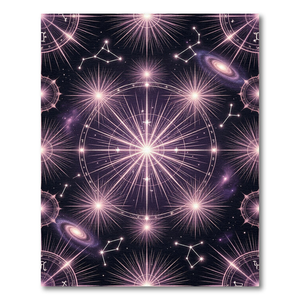 Cosmic Pink Starburst Constellation Rug
