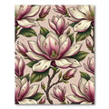 Elegant Pink Magnolia Botanical Illustration Rug