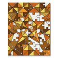Golden Constellation Jigsaw Geometric Mosaic Rug