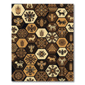 Earthy Tribal Hexagon Animal Earth Tone Rug