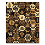 Earthy Tribal Hexagon Animal Earth Tone Rug