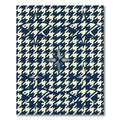 Navy and Cream Houndstooth Starburst Rug