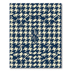 Navy and Cream Houndstooth Starburst Rug