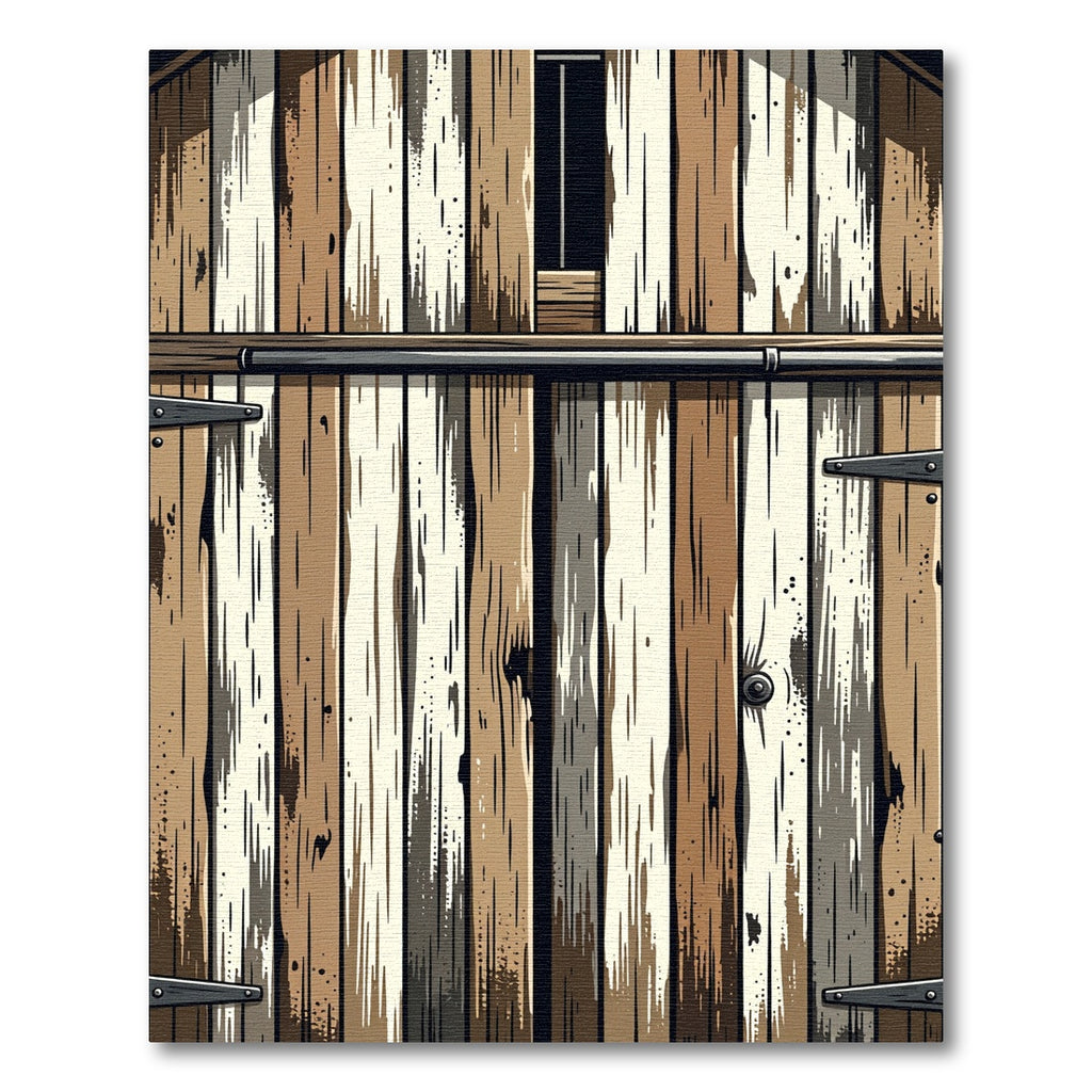 Rustic Weathered Wood Grain Stripes Rug