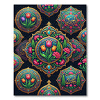 Luxurious Floral Medallion Jewel Art Rug