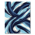 Deep Blue Flowing Brushstrokes Rug