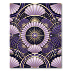 Art Deco Radiant Violet Shell Medallion Rug