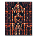 Gothic Symmetrical Skull Bone Mosaic Rug