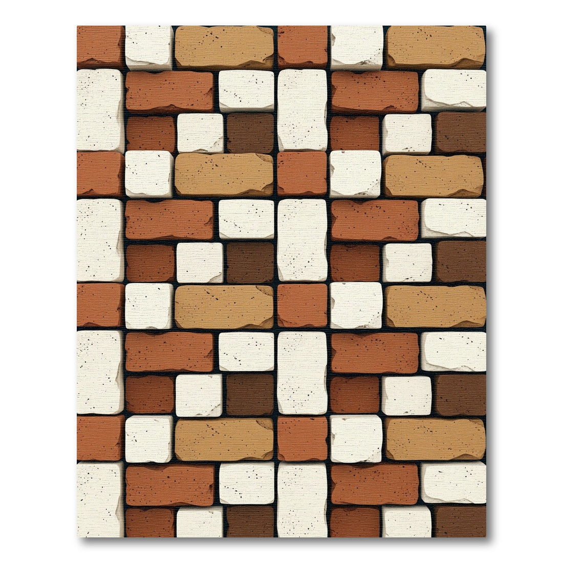 Textured Brick Wall Tonal Variety Rug