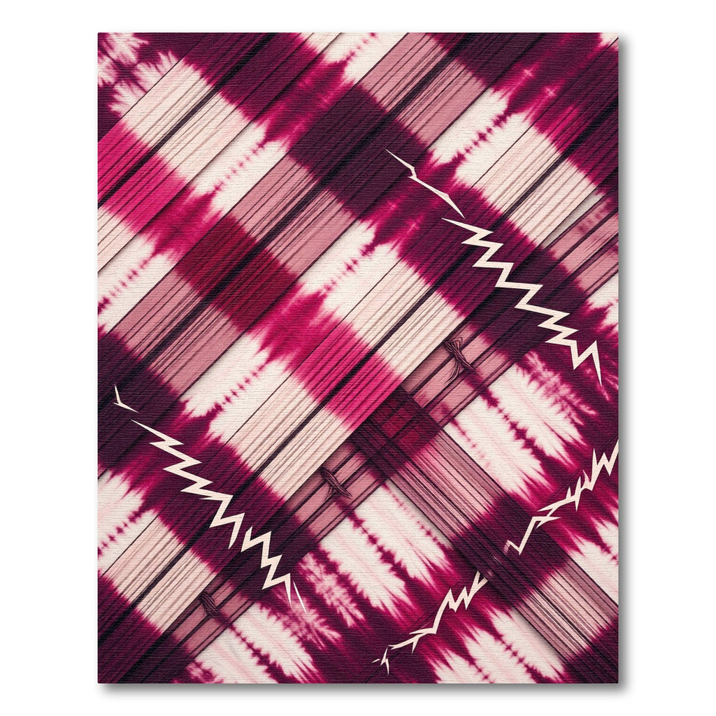 Vibrant Crimson Tie Dye Diamonds Rug