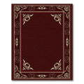 Deep Burgundy Ivory Ornate Borders Rug