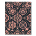 Salmon Mandala Geometric Dark Rug