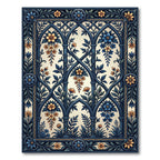 Blue Gothic Floral Trellis Enchantment Rug