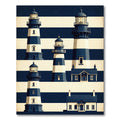 Navy White Stripe Lighthouse Collection Rug