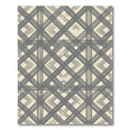 Cream Gray Intersecting Diamond Lines Rug
