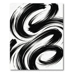 Bold Monochrome Abstract Swirl Rug