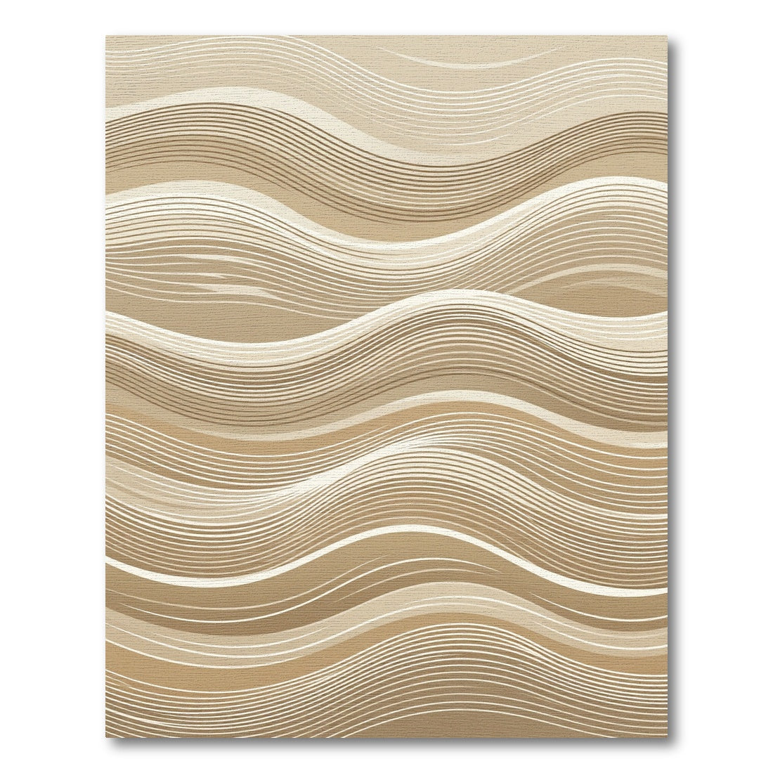 Beige Fluid Wavy Line Texture Rug