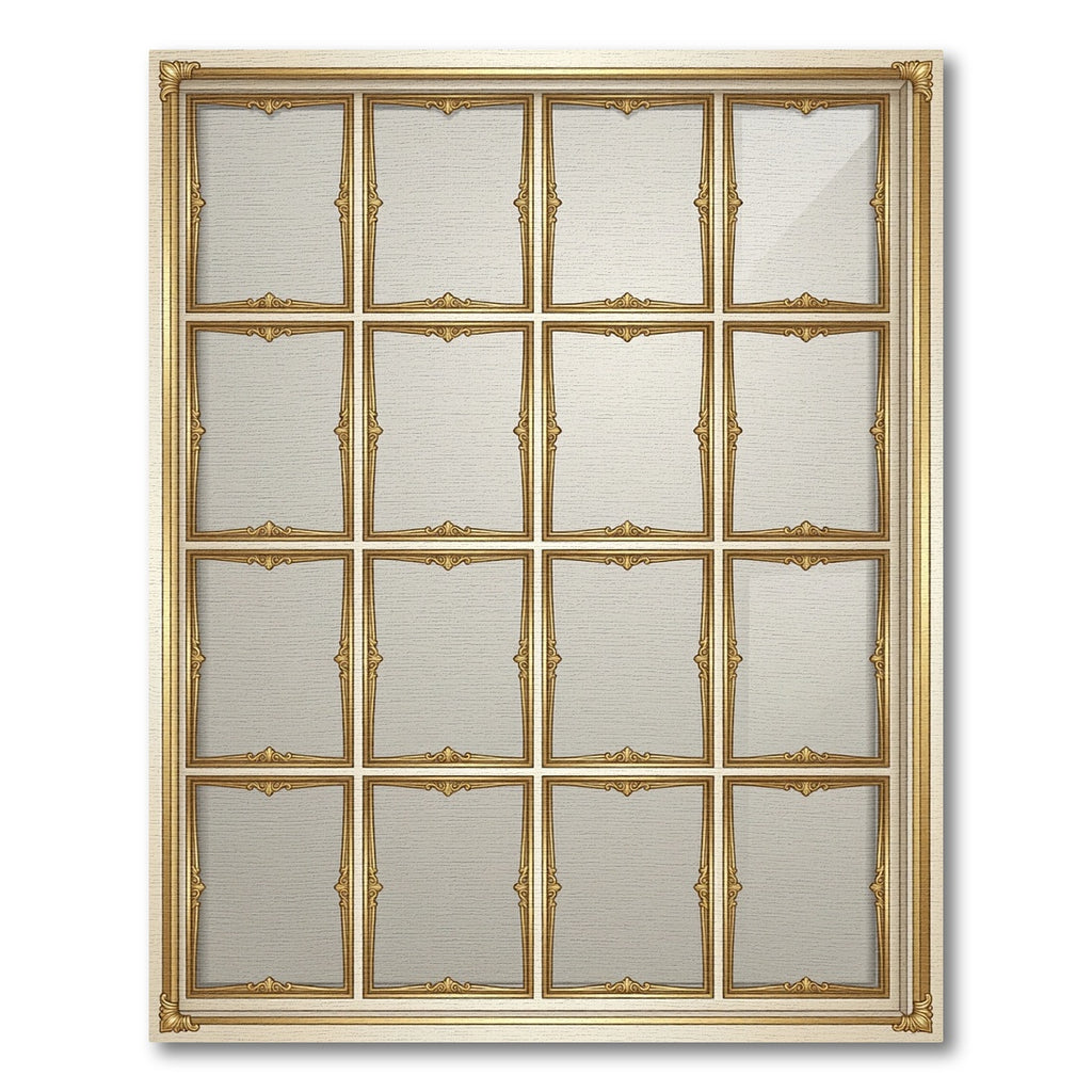 Gold Ornate Scroll Frame Arrangement Rug